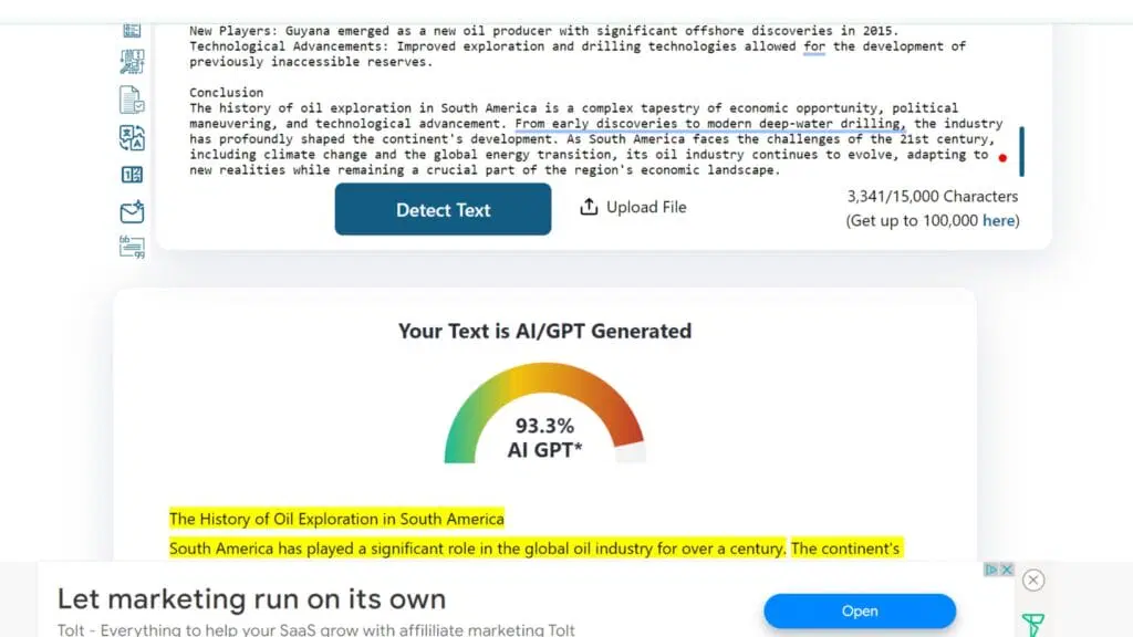 ZeroGPT AI generated content