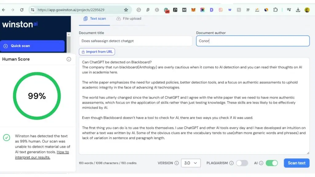 does safe assign detect chatgpt